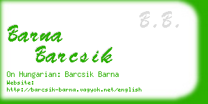 barna barcsik business card